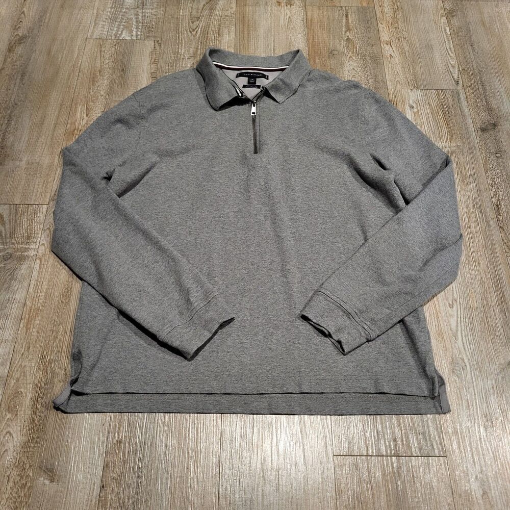Tommy Hilfiger Smooth Cotton Regular Fit Long Sleeve Polo Shirt Men's Size Large